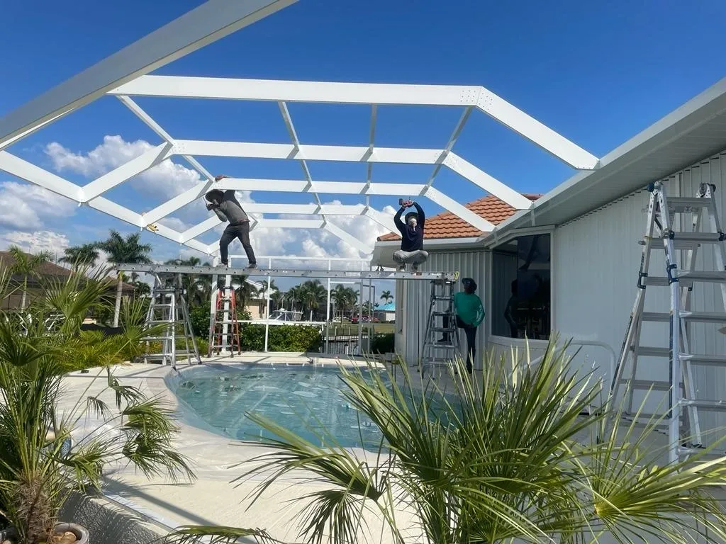 Cage Paint St. Pete FL backyard screen