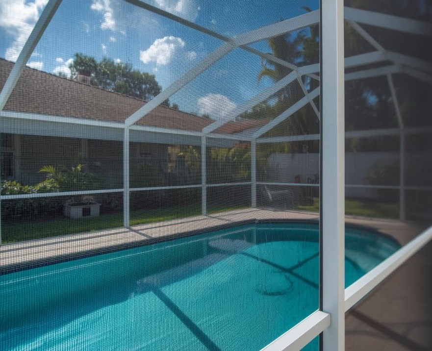 Pool Cage Rescreening Clearwater FL backyard screen